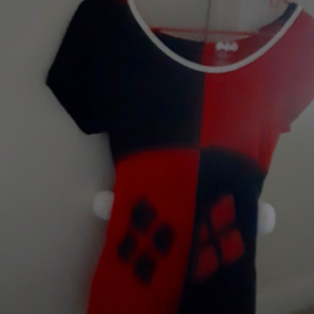 Women's Harley Quinn jester hooded shirt